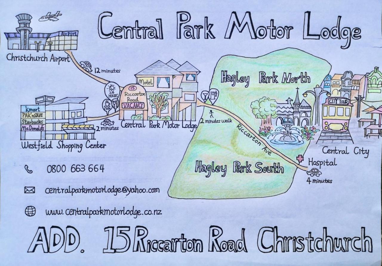 Central Park Motor Lodge Christchurch Eksteriør bilde